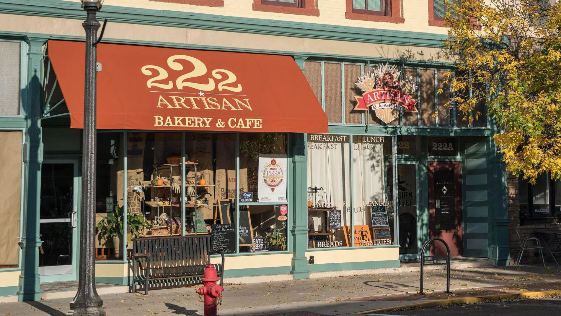 The 222 Artisan Bakery storefront in downtown Edwardsville